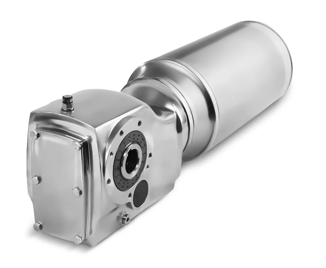 ESK67-90S-4-1,1 kW-29 rpm ruostumattomasta teräksestä valmistettu viistovaihdemoottori